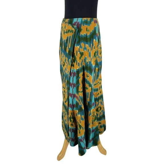 COPY - Ulla Johnson Navi Byzantine Midi Wrap Skirt Blue Yellow Green Fall Ikat … - Picture 11 of 14